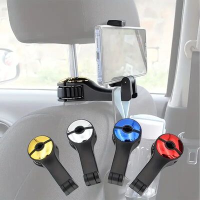 2 in 1 Car Headrest Hidden Hook with Phone Holder Car Seat