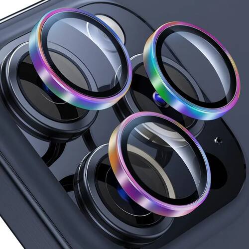 1 Set Metal Ring Glass Camera Lens Protector for IPhone 13