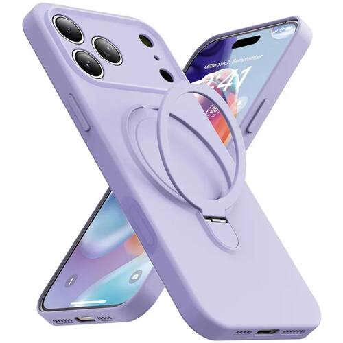 Silicone Magnetic Ring Holder Case for Magsafe IPhone 17