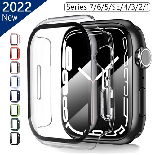 Glass + Cover For Apple Watch case 7/6/SE/5/4/3/2/1 iWatch