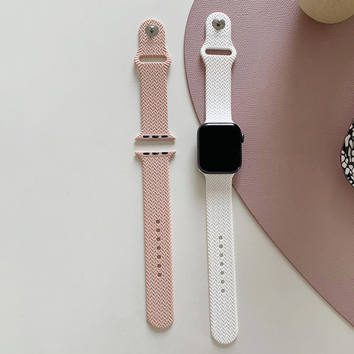 Weave Soft Silicone Band For Apple Watch Series 7 6 5 4 3 2