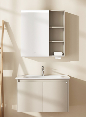 九牧小牧卫浴实木浴室柜陶瓷洗脸盆智能柜镜背大收纳洗漱台0800