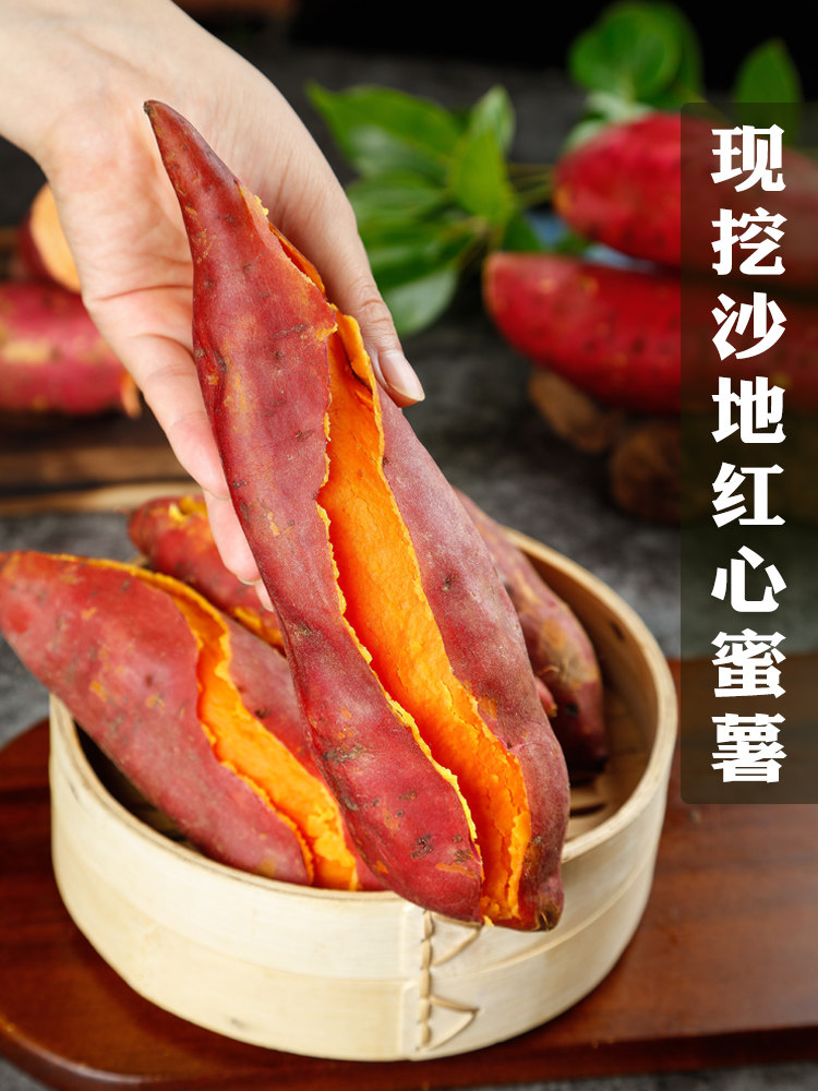 新鲜沙地红心蜜薯糖心红薯农家自种地瓜板栗香番薯西瓜红山芋10