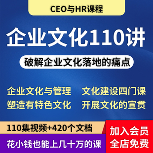 企业文化建设管理培训视频课程员工入职制度讲座规划方案文件资料