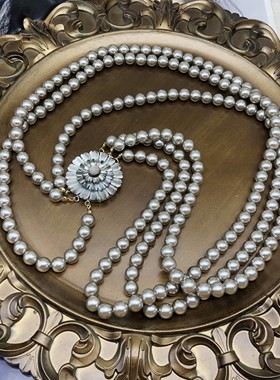 贝壳玻璃珍珠情侣多层灰色新设计