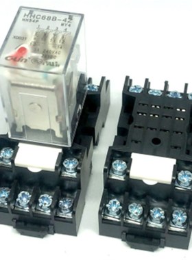 欣灵HHC68B-4Z HH54P-L MY4 AC220V/110/380V 24V 带灯中间继电器