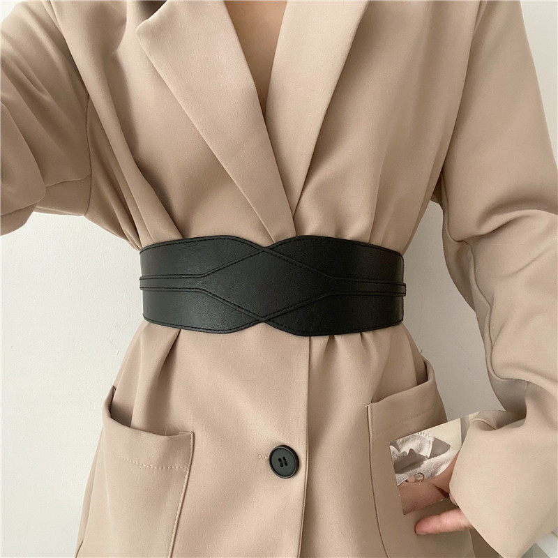 韩国黑色弹力松紧百搭风装饰腰带