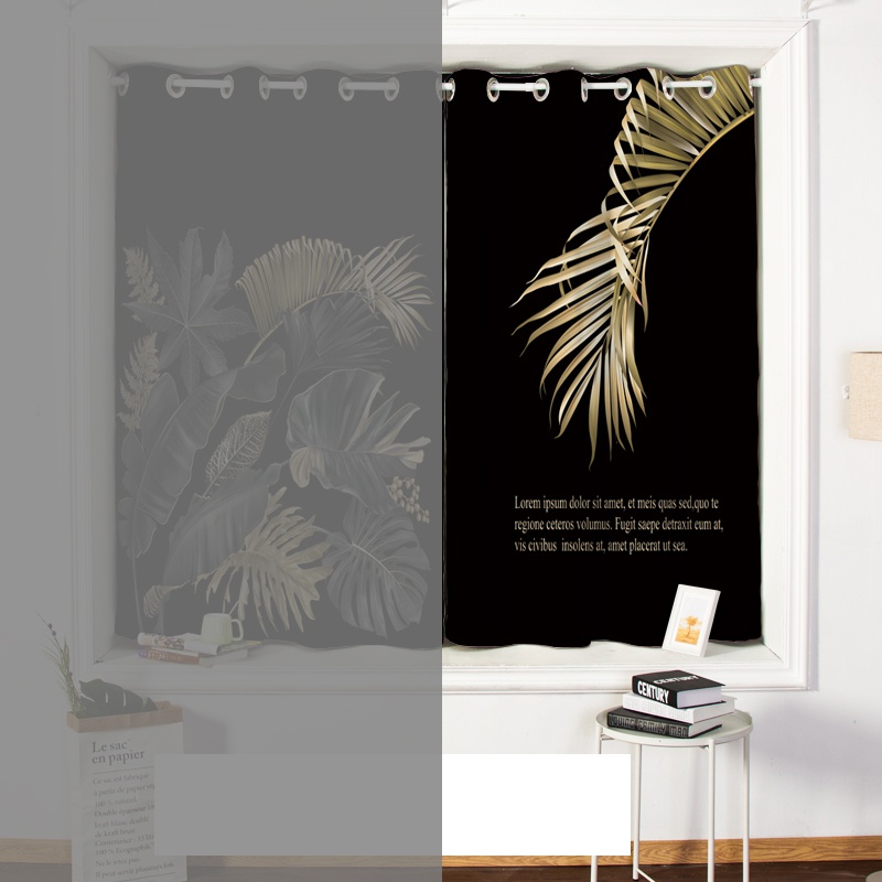 Nordic Instagram style Vblack Hpunch-free shading curtain