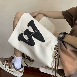 短裤男夏季潮牌外穿宽松篮球运动裤子美式复古百搭直筒休闲五分裤