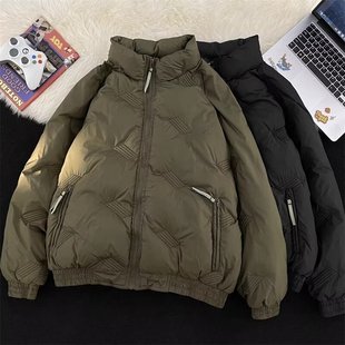 美式 宽松加厚棉服立领棉衣休闲保暖棉袄ins 潮牌面包服外套男冬季