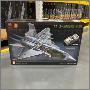 山姆同款圆野文创歼J-35战斗机模型摆件拼装积木歼击机灯光潮玩具