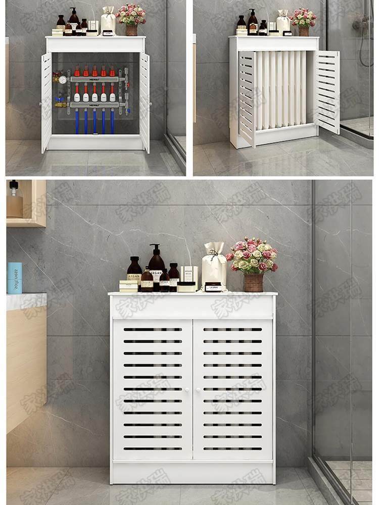 暖分水器遮挡罩卫生间水管管道地热防水遮丑箱老式暖气片遮挡柜地