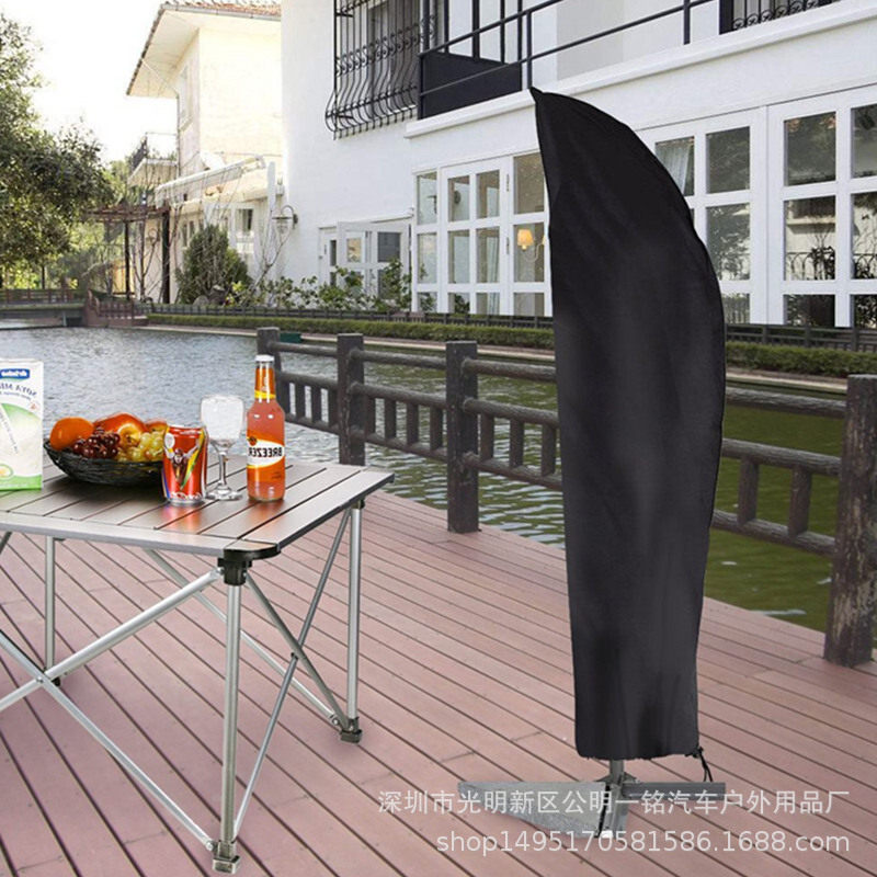 亚马逊热卖户外露天雨伞罩遮阳罗马伞牛津布黑色防尘防水罩套收纳