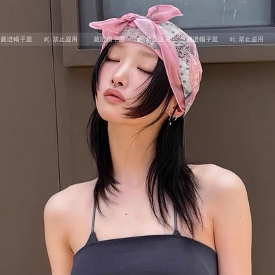 JW stylish 复古腰果小方巾丝巾女夏季头巾发带韩版百搭系脖围巾