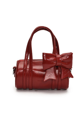 JW stylish 复古蝴蝶结mini波士顿包女 氛围感手提包斜挎小包包