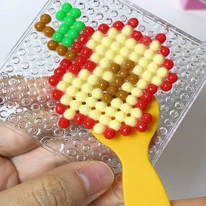 水雾魔珠diy拼豆材料包创意免熨烫夜光水晶珠儿童益智手工黏贴画