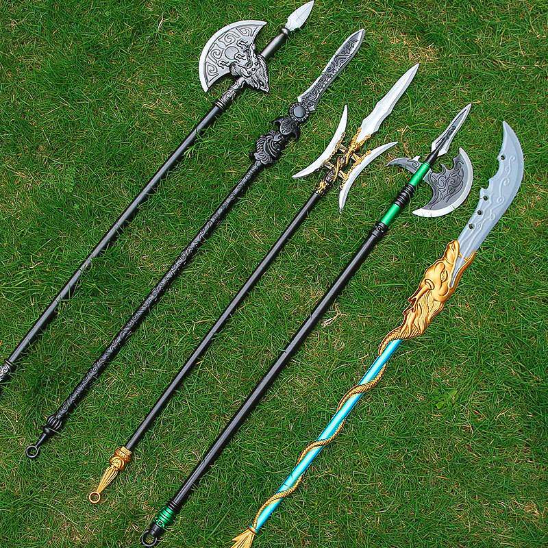 关羽青龙偃月刀剑武器兵器方天画戟丈八蛇矛三国儿童软胶周边玩具