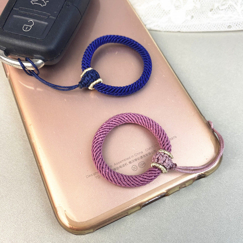 手机指环扣挂绳短款女手机壳吊绳手工编织个性创意钥匙挂件男款