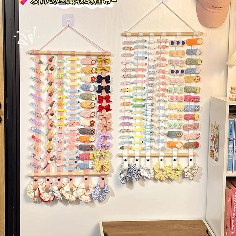 发夹收纳挂墙神器儿童发卡头饰头绳发圈展示架宝宝首饰盒发饰挂袋