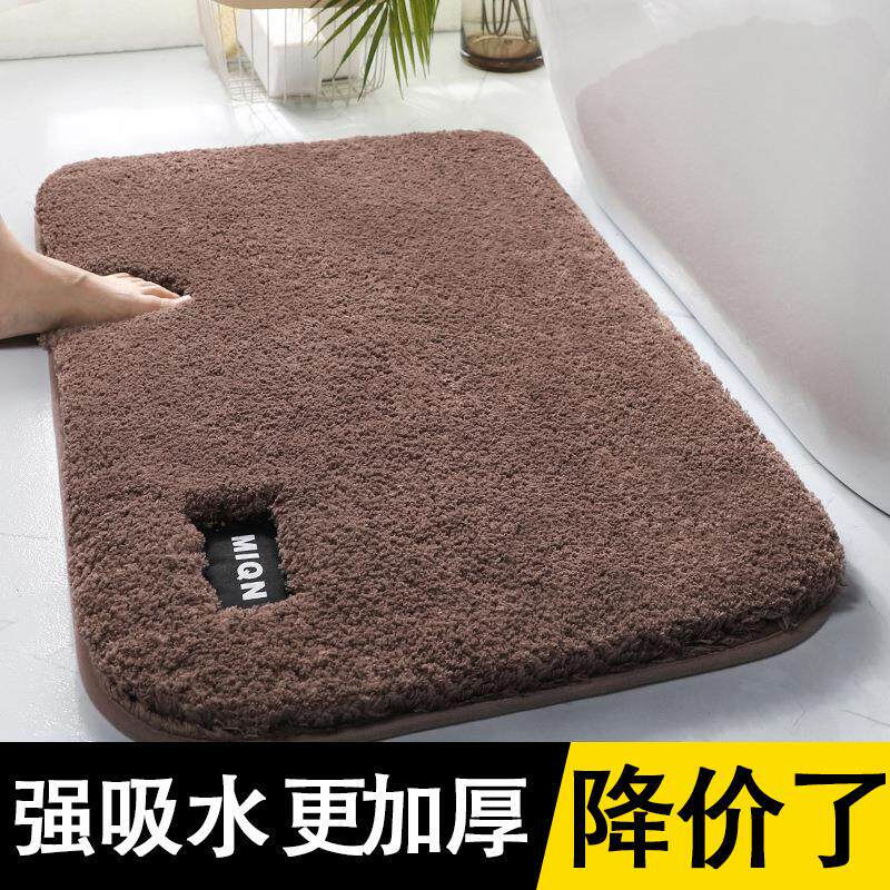 咖啡色地垫入户门垫高毛绒加密加厚保暖卧室地垫地毯家用卫生间浴图片