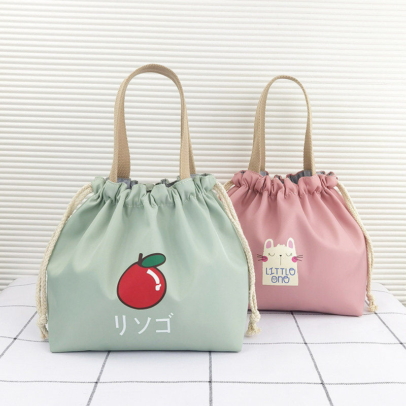 便当带手提帆布袋小袋子妈咪包袋防水耐脏易清洁便捷抽绳束口袋