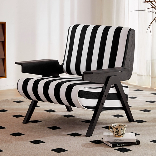 Среднеквартирный ветер твердый дерево одно кресло, тихий диван -диван ретро -дизайнер для дома дизайнер.