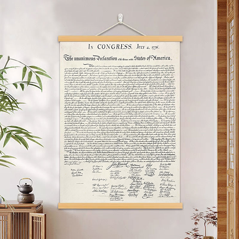 美国独立宣言挂画办公室客厅装饰