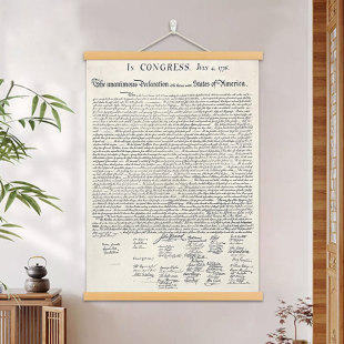 美国独立宣言The Independence复古挂画实木挂轴 Declaration