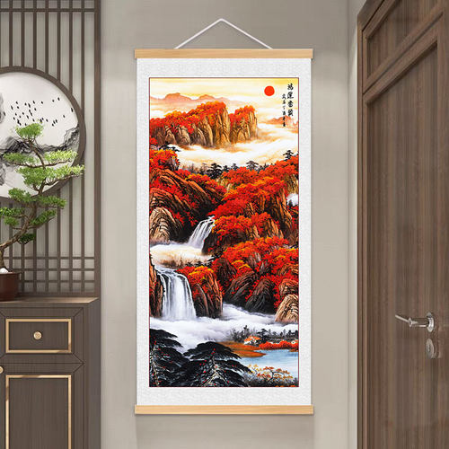 实木卷轴挂画，品质保证