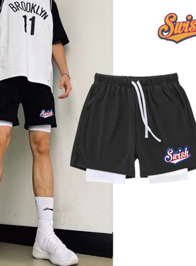 Swish篮球四分短裤男美式夏季不过膝速干运动裤休闲健身跑步球裤