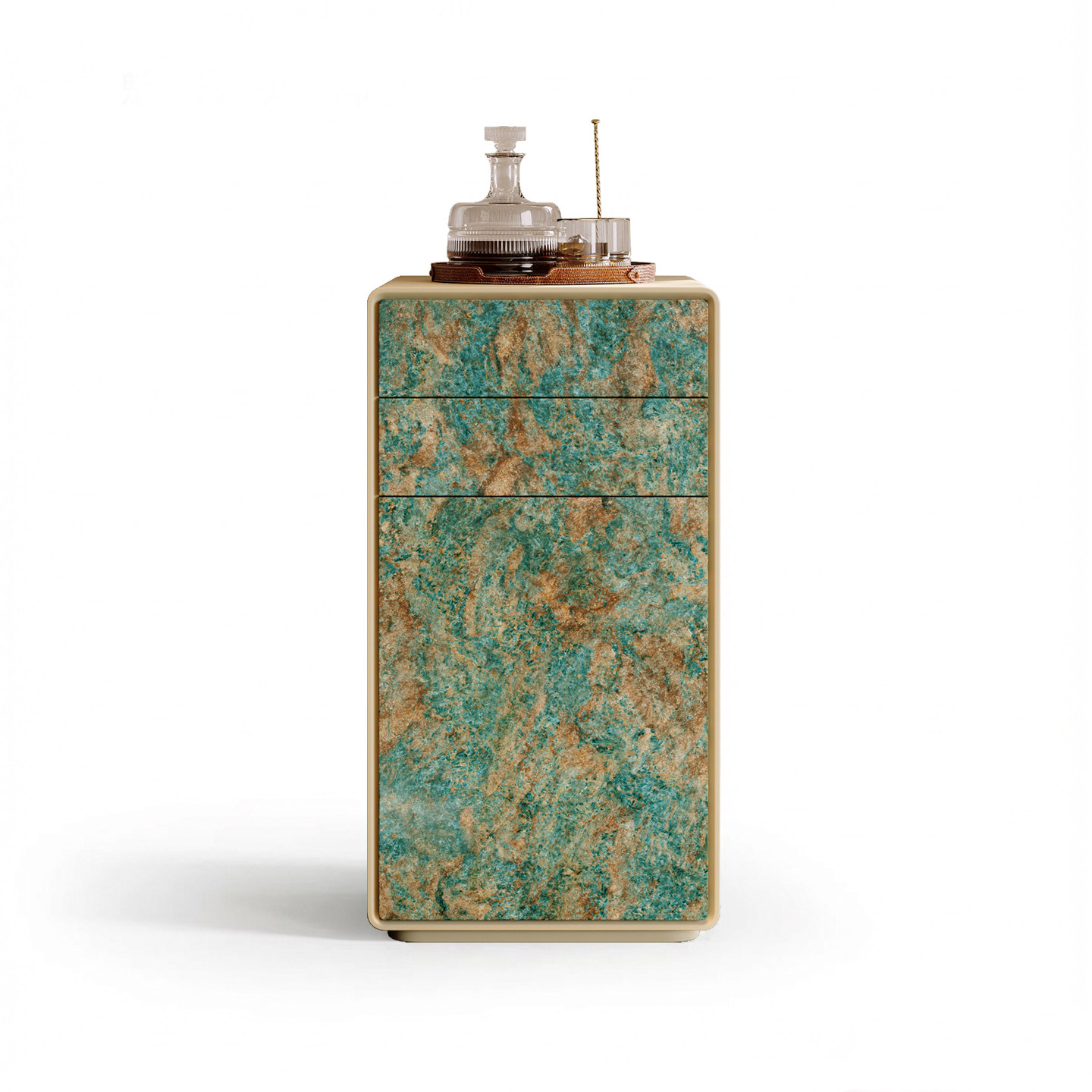 意式轻奢高级感床头柜卧室小边几客厅斗柜储物柜一体收纳柜保险柜