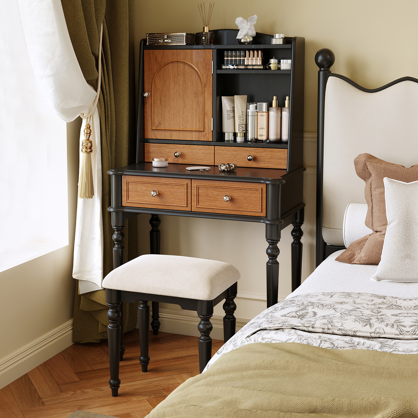 墨乔中古风复古高级化妆桌梳妆台