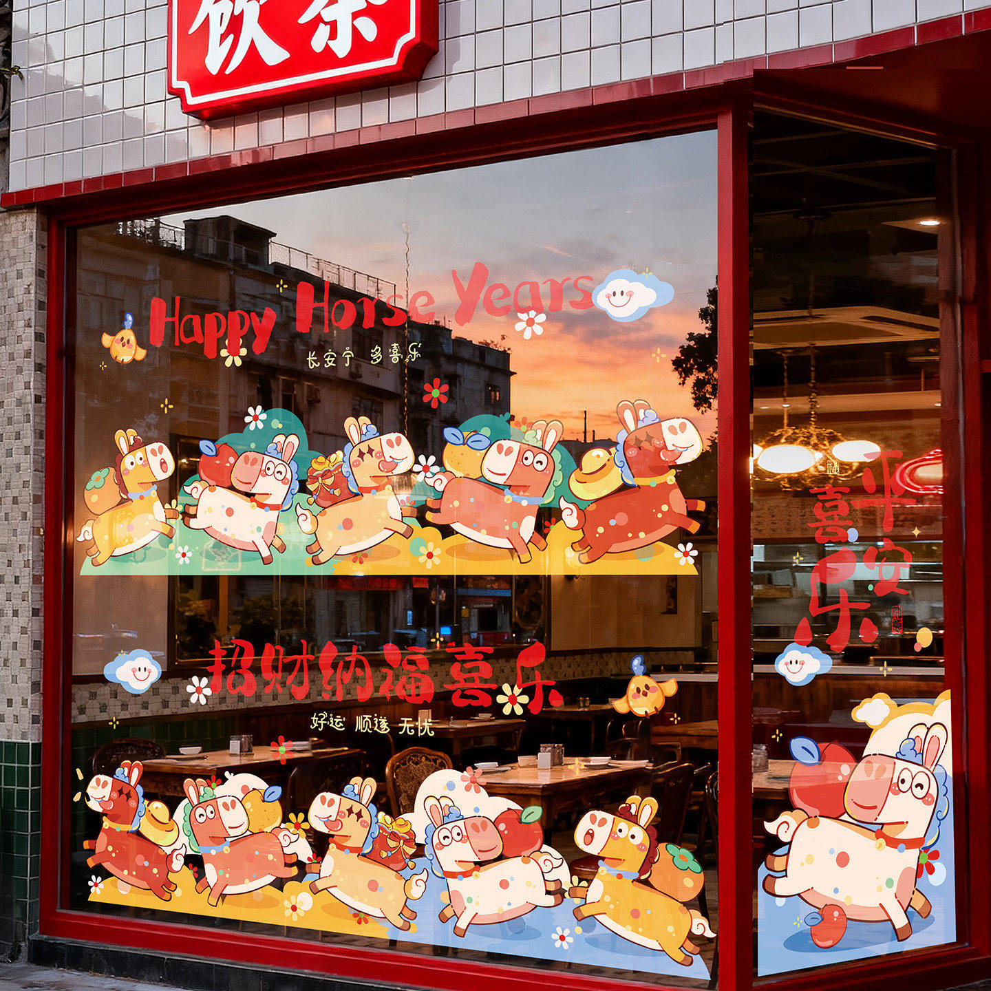 2026马年新年装饰过年窗花贴纸静电贴过年店铺橱窗布置玻璃门贴纸,节庆用品/礼品,福字/窗花/窗贴,淘宝优惠券,粉丝福利购,淘宝优惠卷