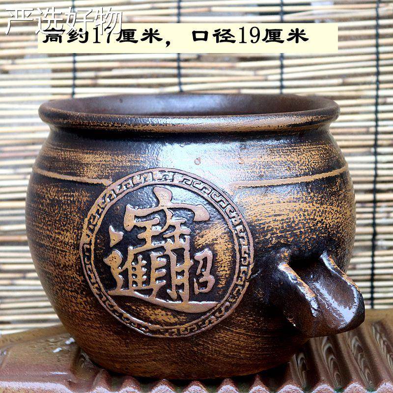【全国包邮】陶艺黑金水新中式创意工生造态鱼缸流陶罐循环流水手