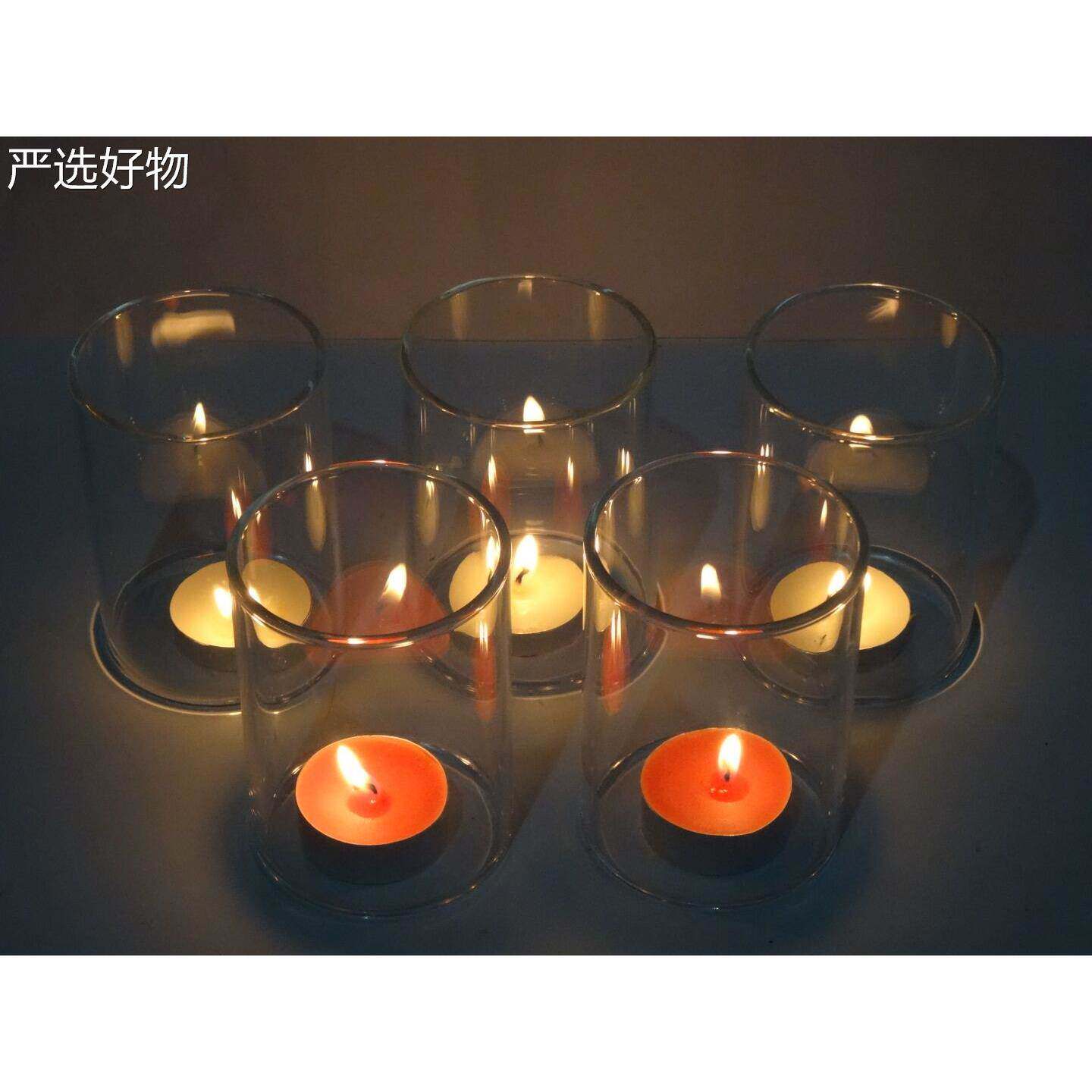 【全国包邮】无耐热底灯玻璃透明供酥油蜡烛台罩防风烛台杯婚庆路