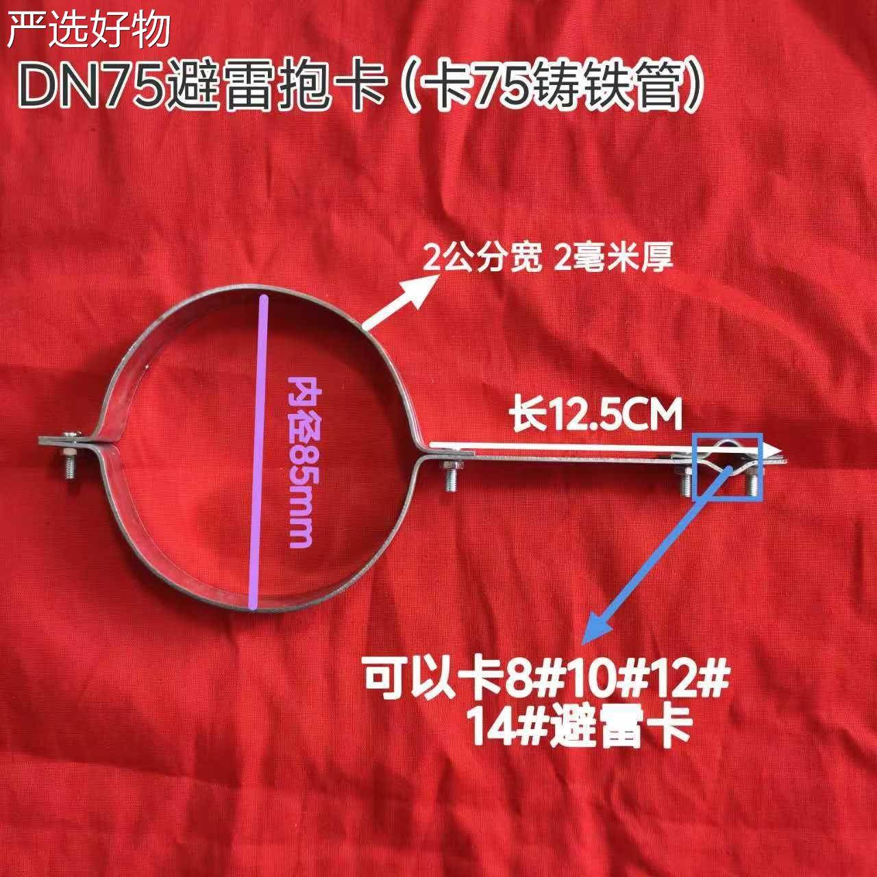 【全国包邮】雷支架针铸铁管防雷卡镀锌圆形接避地避雷管卡加固避