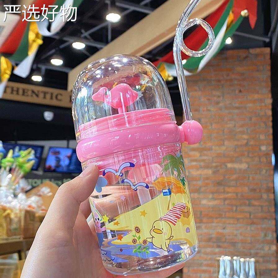 【全国包邮】鱼喷心雾杯学生女鲸孩可爱小海豚吸管杯流行儿童防婴