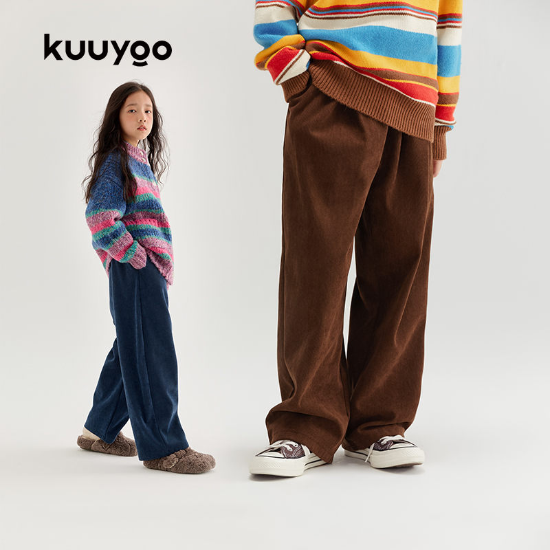 KUUYOO灯芯绒加绒长裤