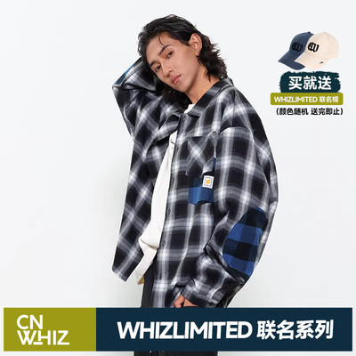 【新品】陈伟霆CANOTWAIT衬衫WHIZLIMITED联名格纹长袖衬衫秋冬