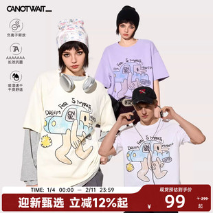 陈伟霆CANOTWAIT汽车人卡通印花短袖夏季新品T恤男女潮半袖ins