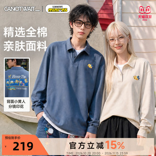 【新品】陈伟霆CNW长袖小黄人限定分镜卡通印花POLOT恤全棉