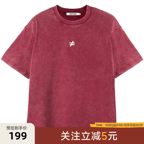 CANOTWAIT_标语印花复古短袖T恤