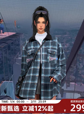 【陈伟霆】CANOTWAIT_S.W.SMILEY联名系列格纹长袖衬衫百搭潮流款