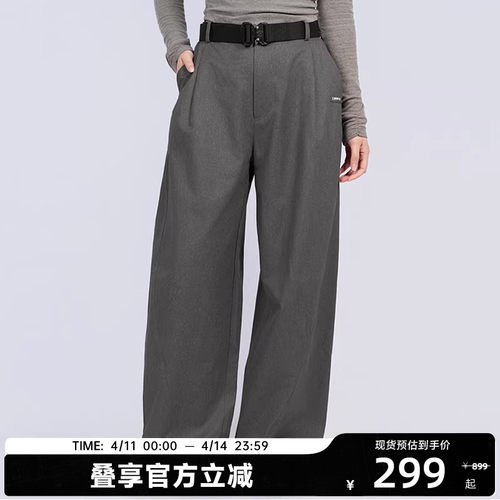 CANOTWAIT 机能卡扣腰带廓形弯刀休闲长裤男女秋冬潮百搭休闲通勤