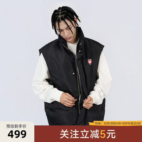 CANOTWAIT陈伟霆羽绒LOVE复刻羽绒立领回弹户外镜面马甲