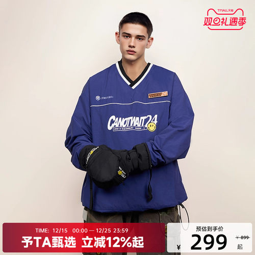 【陈伟霆】CANOTWAIT_S.W.SMILEY联名系列鹅绒套头梭织外套卫衣冬