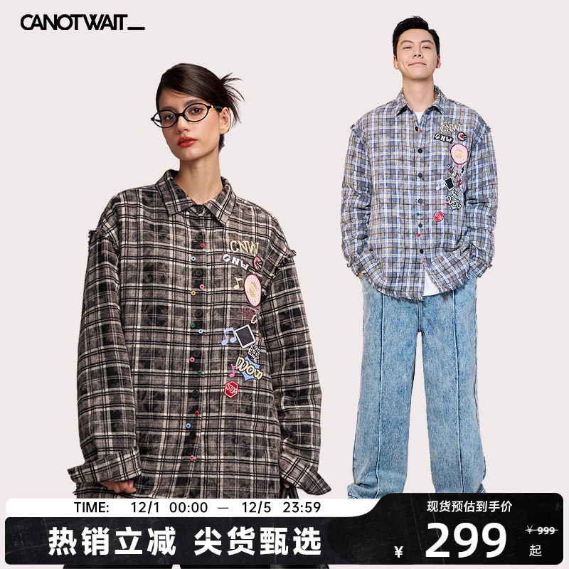 经典格纹衬衫设计 配上多个彩色小扣子点缀