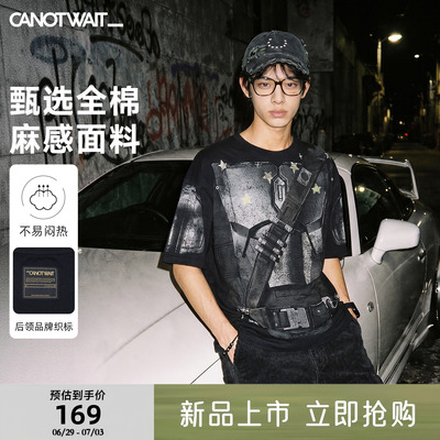 陈伟霆短袖CNW_迪士尼星球大战系列盔甲印花T恤夏季全棉休闲潮流