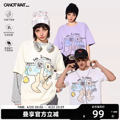 陈伟霆CANOTWAIT汽车人卡通印花短袖夏季新品T恤男女潮半袖ins