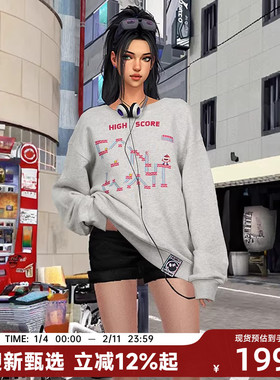 【陈伟霆】CANOTWAIT_S.W.SMILEY联名系列刺绣圆领卫衣男女百搭潮